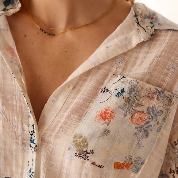 ✨HP x 2 ✨ NWTS ANTHRO PAJAMA TOP (L) - Picture 4 of 17